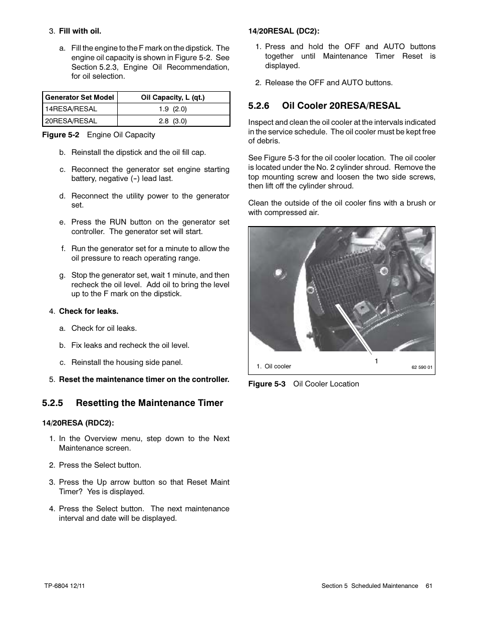 Kohler Power Systems 14/20RESA User Manual | Page 61 / 72