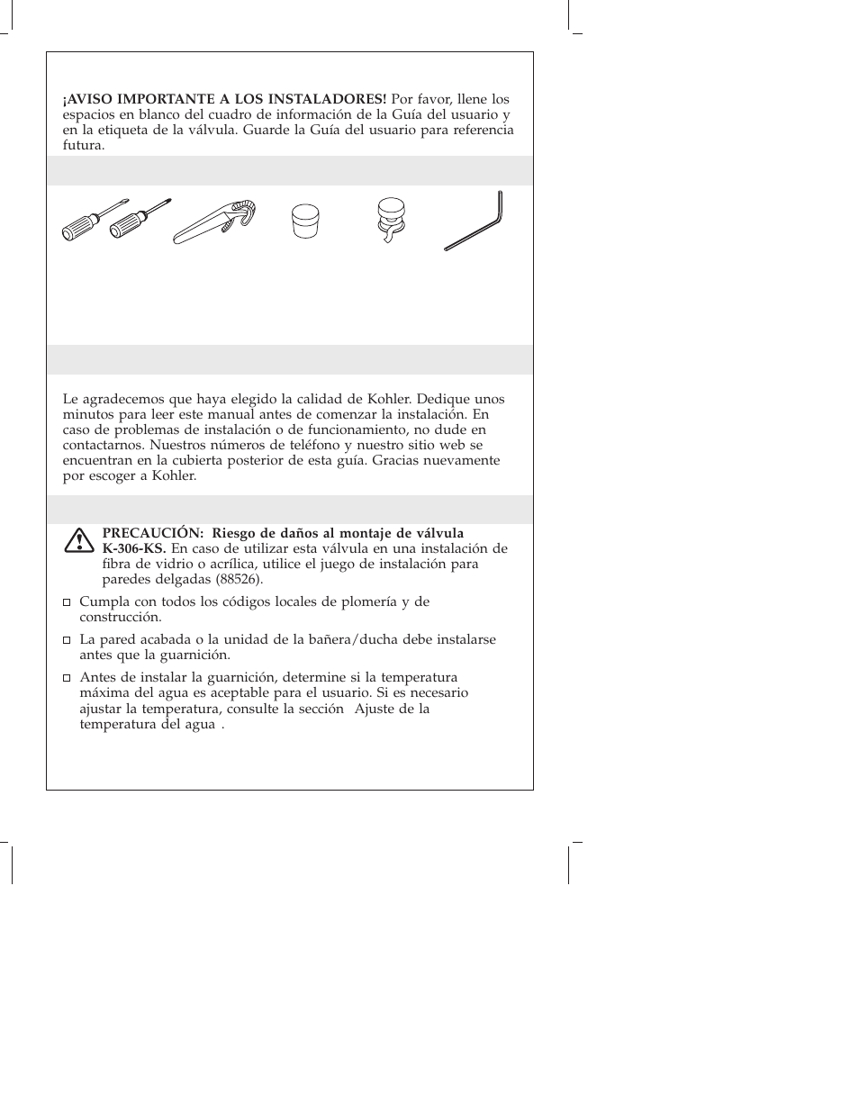 Kohler Single-Control bath and Shower Trim K-T16116 User Manual | Page 22 / 32
