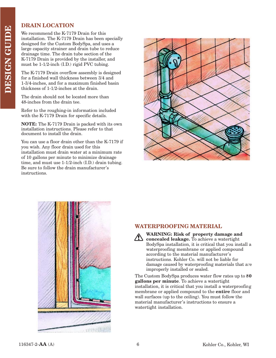 Design guide | Kohler custom Bodyspa 116347-2 User Manual | Page 5 / 31