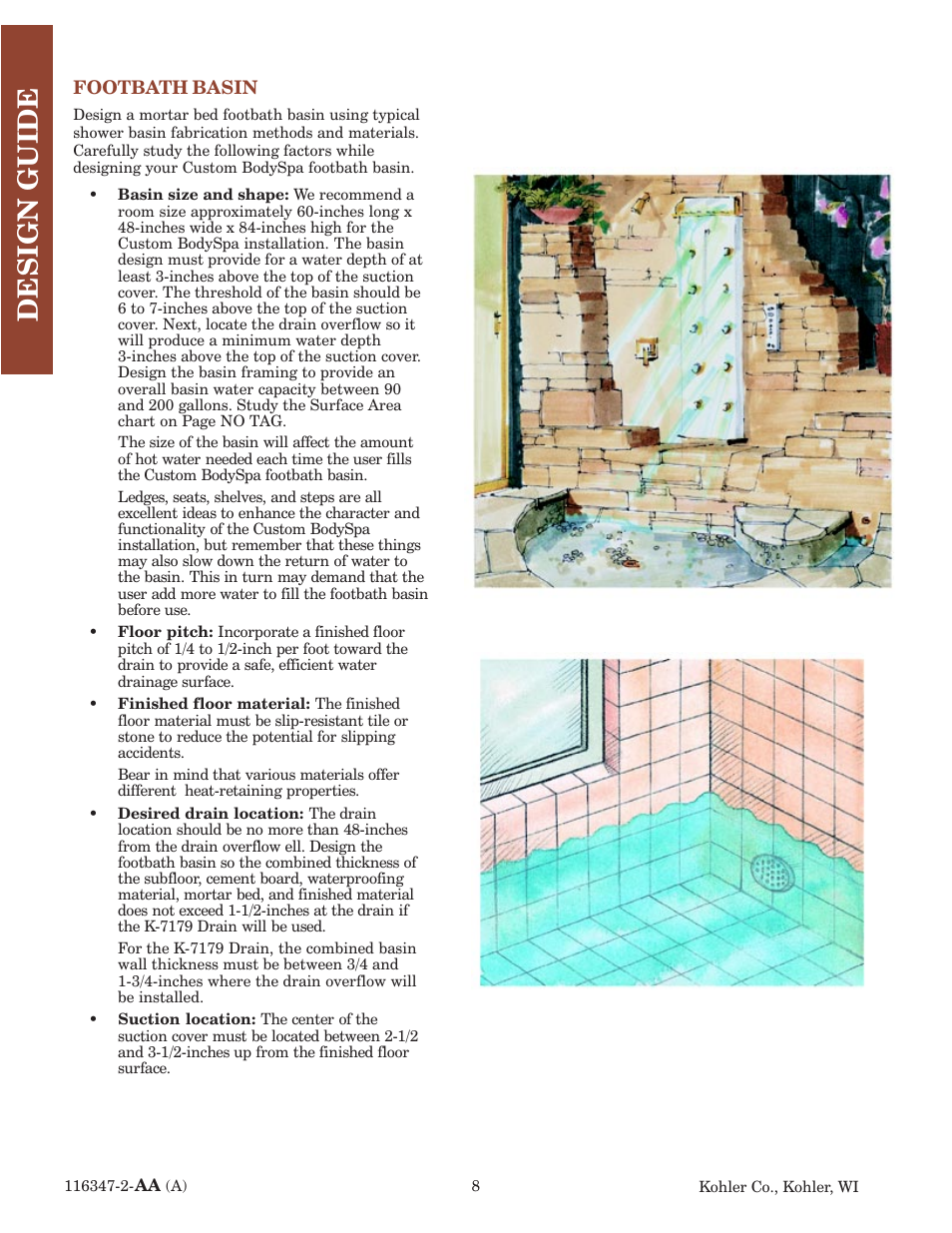 Design guide | Kohler custom Bodyspa 116347-2 User Manual | Page 7 / 31