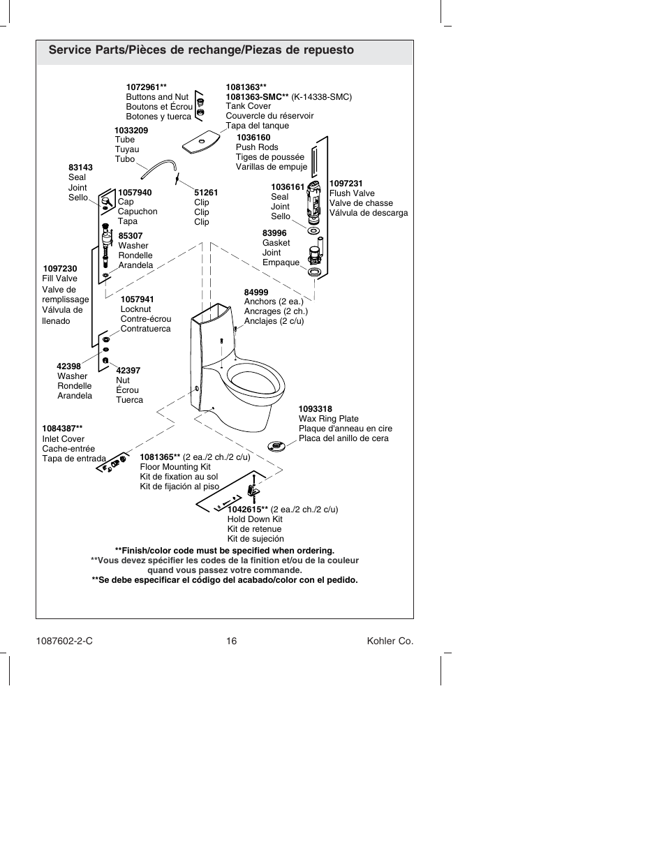 Kohler K-3564 User Manual | Page 16 / 20