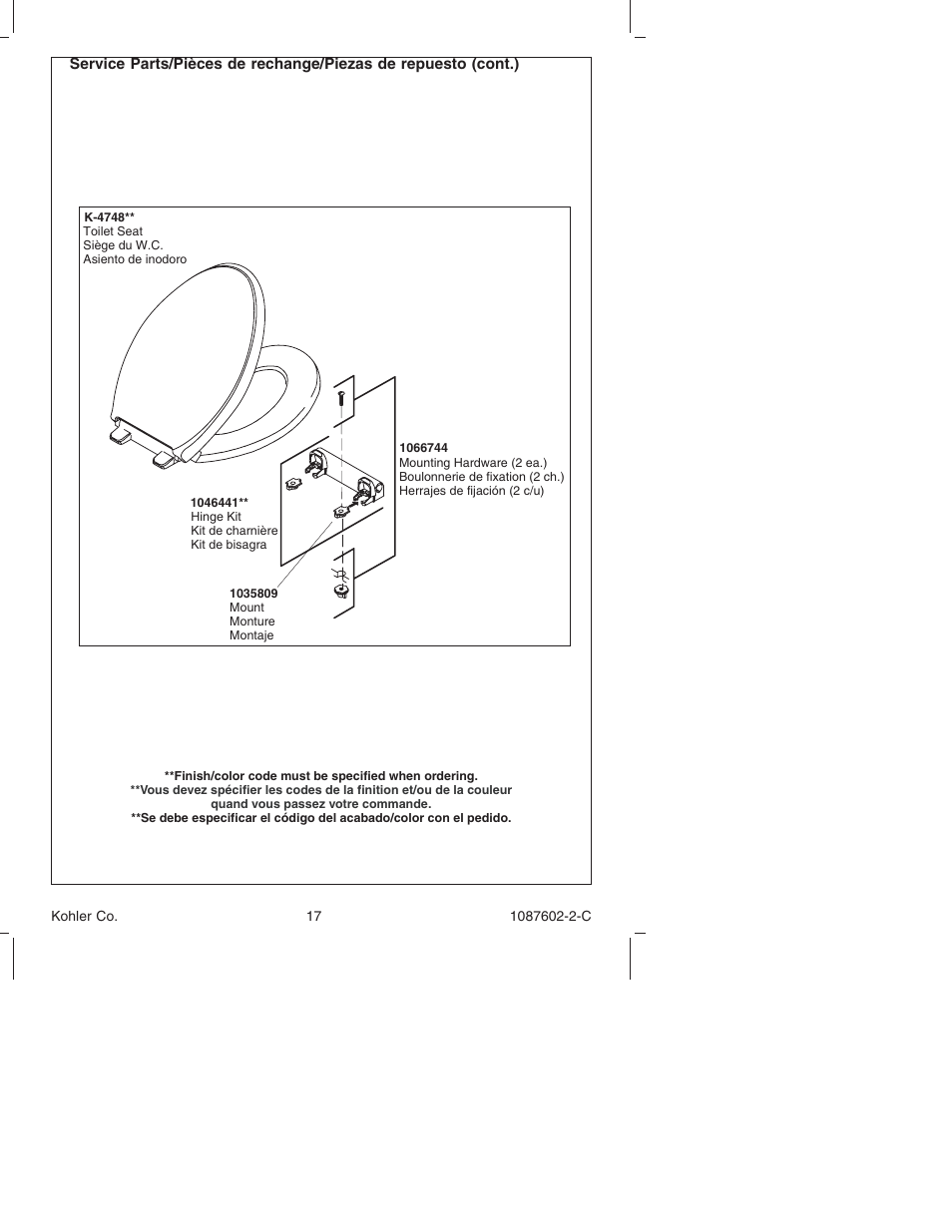 Kohler K-3564 User Manual | Page 17 / 20