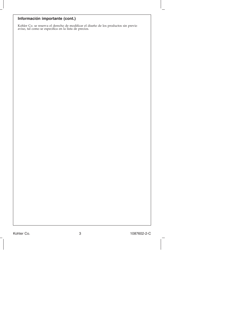 Kohler K-3564 User Manual | Page 3 / 20