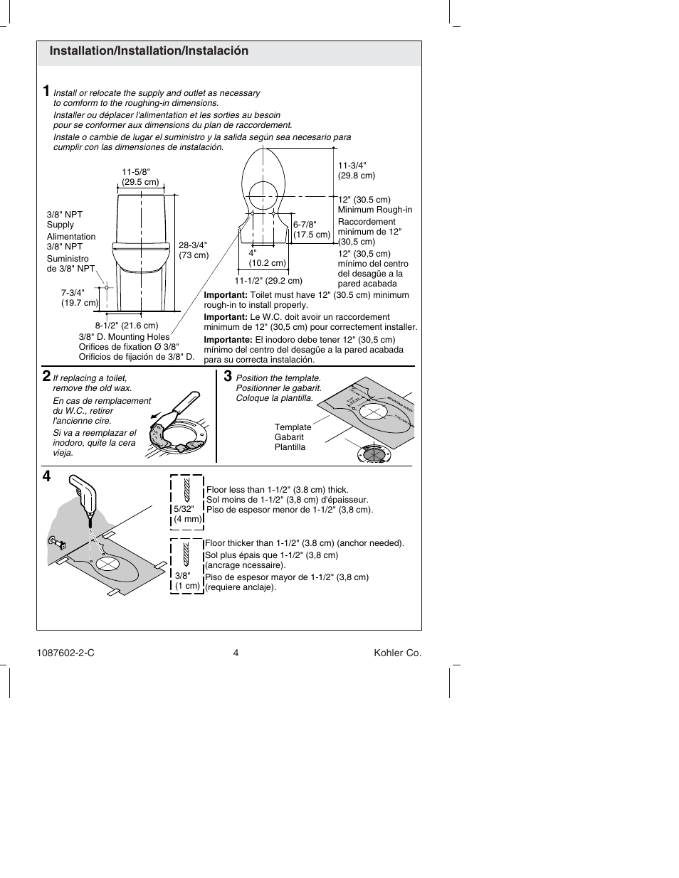 Kohler K-3564 User Manual | Page 4 / 20