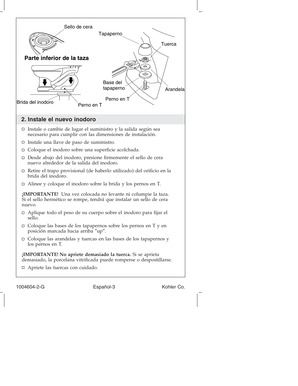 Kohler Close-Coupled Toilet K3428 User Manual | Page 16 / 20