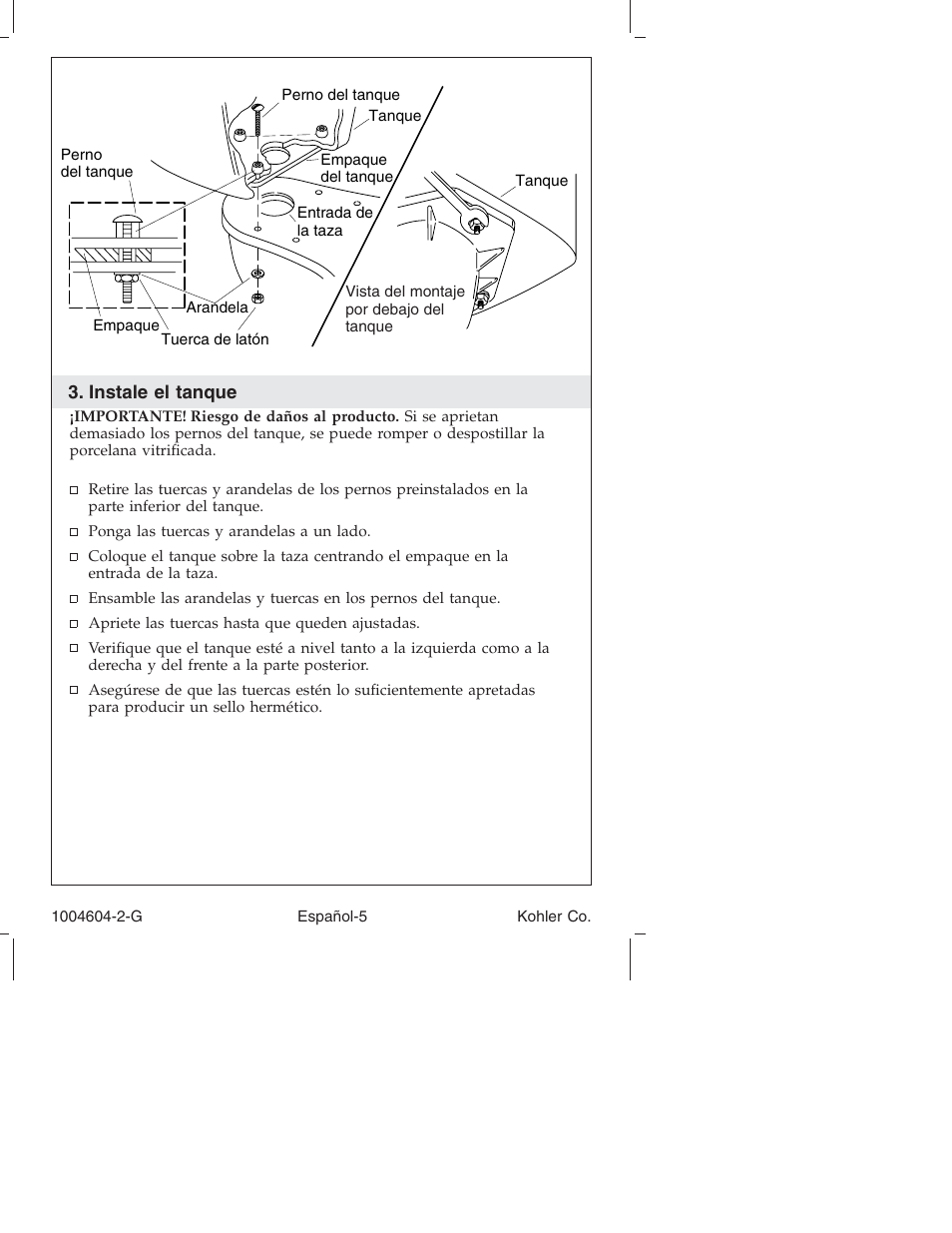 Kohler Close-Coupled Toilet K3428 User Manual | Page 18 / 20