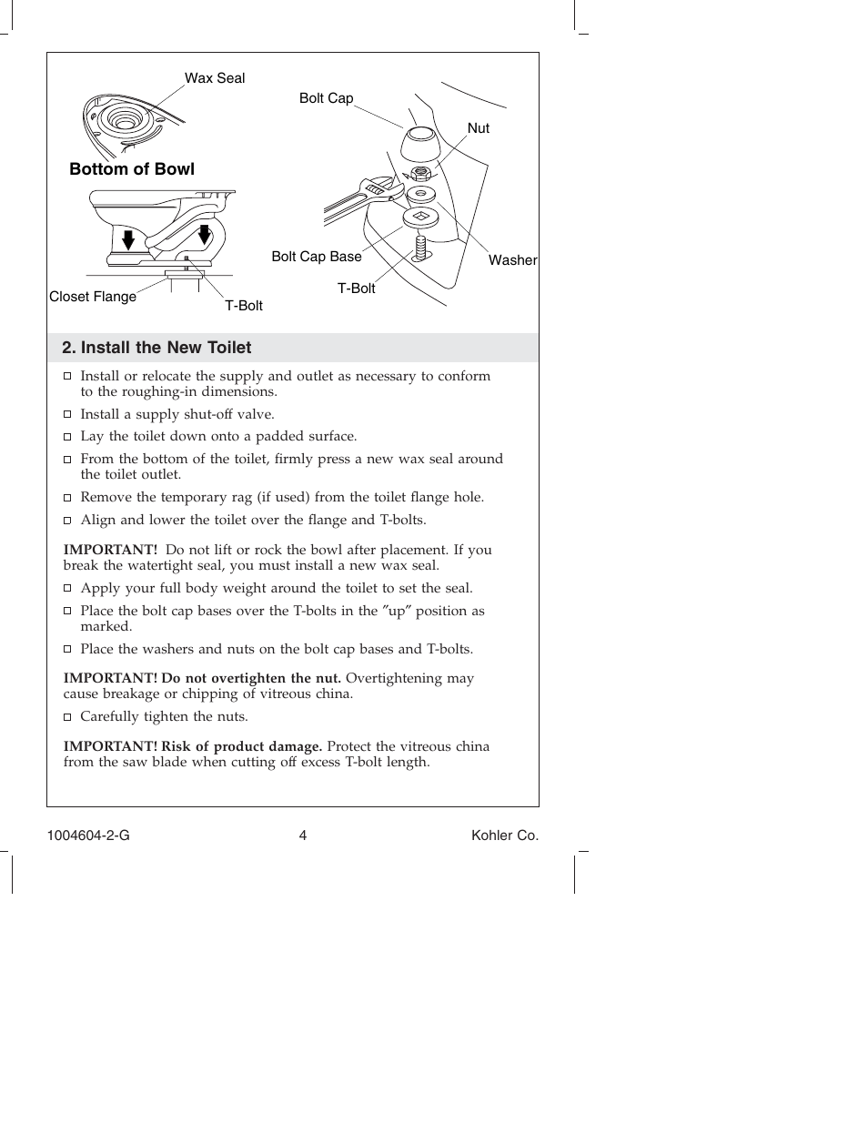 Kohler Close-Coupled Toilet K3428 User Manual | Page 4 / 20