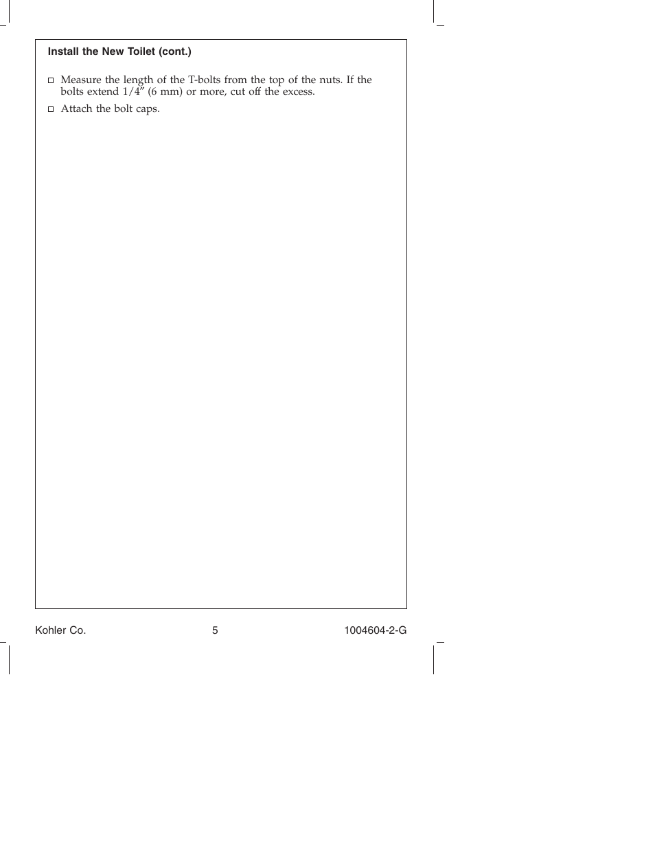 Kohler Close-Coupled Toilet K3428 User Manual | Page 5 / 20