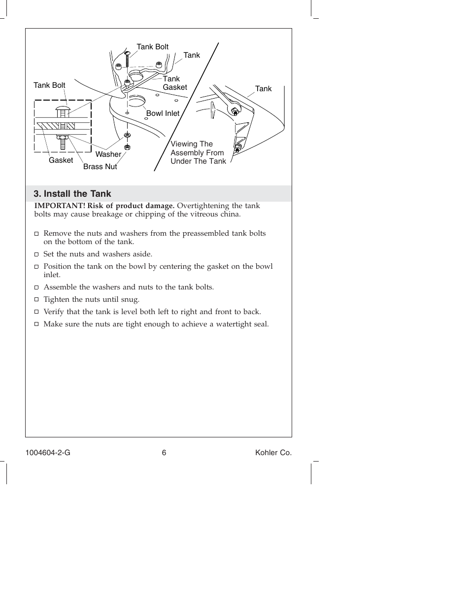 Kohler Close-Coupled Toilet K3428 User Manual | Page 6 / 20