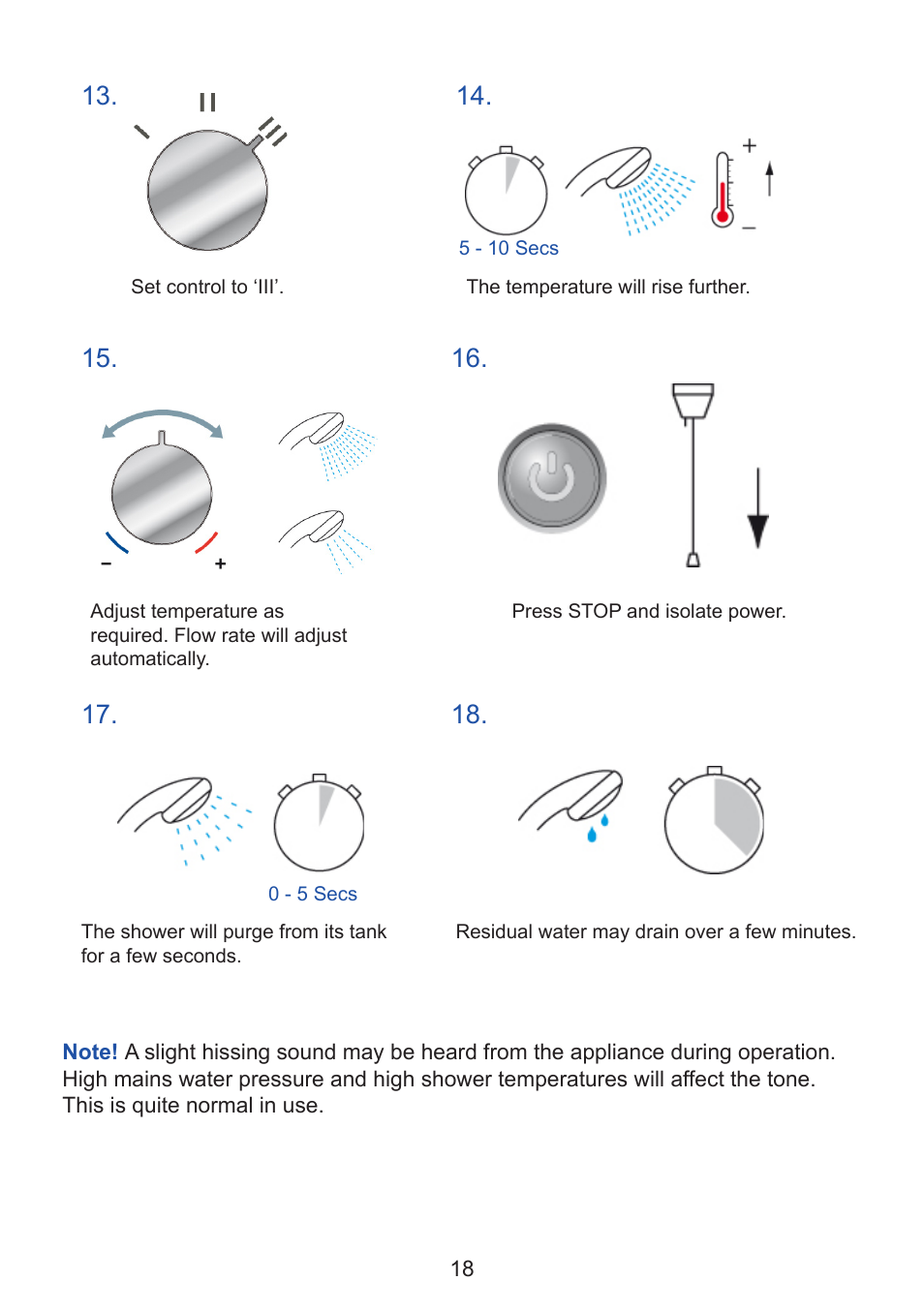 Kohler Thermostatic Electric Shower User Manual | Page 18 / 32