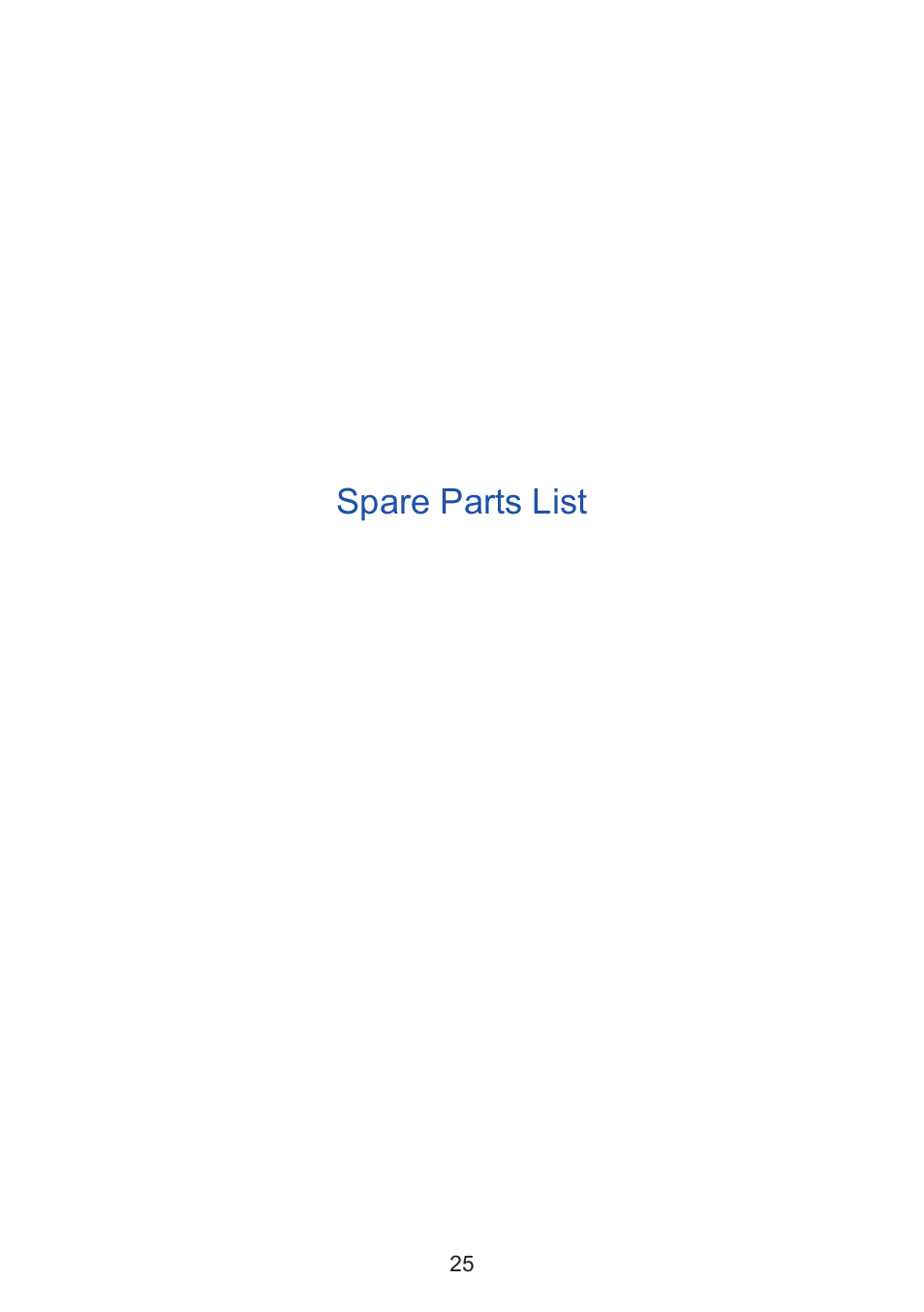 Spare parts list | Kohler Thermostatic Electric Shower User Manual | Page 25 / 32