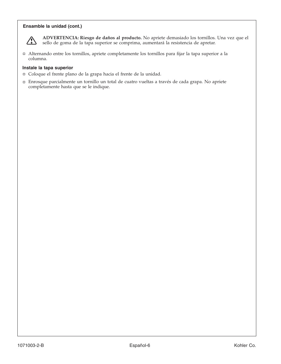 Kohler 1071003-2-B User Manual | Page 22 / 28