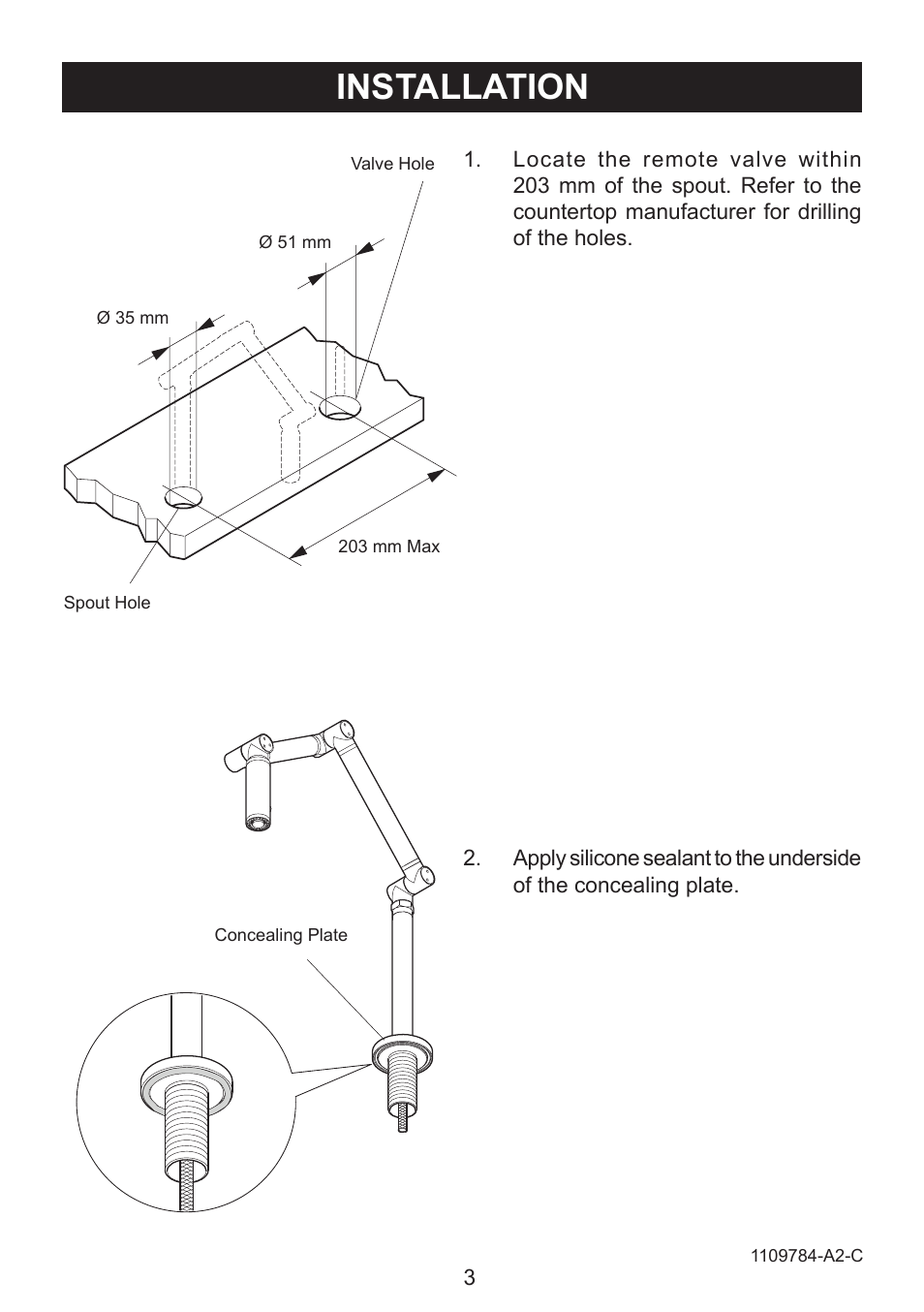 Installation | Kohler Karbon Kitchen Sink Tap K-6227A User Manual | Page 3 / 12