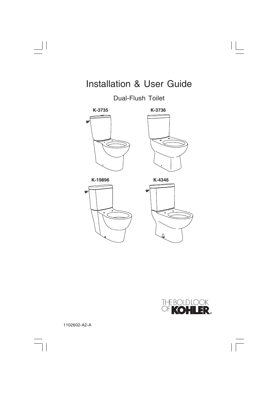 Kohler Dual-Flush Toilet K-3735 User Manual | 8 pages