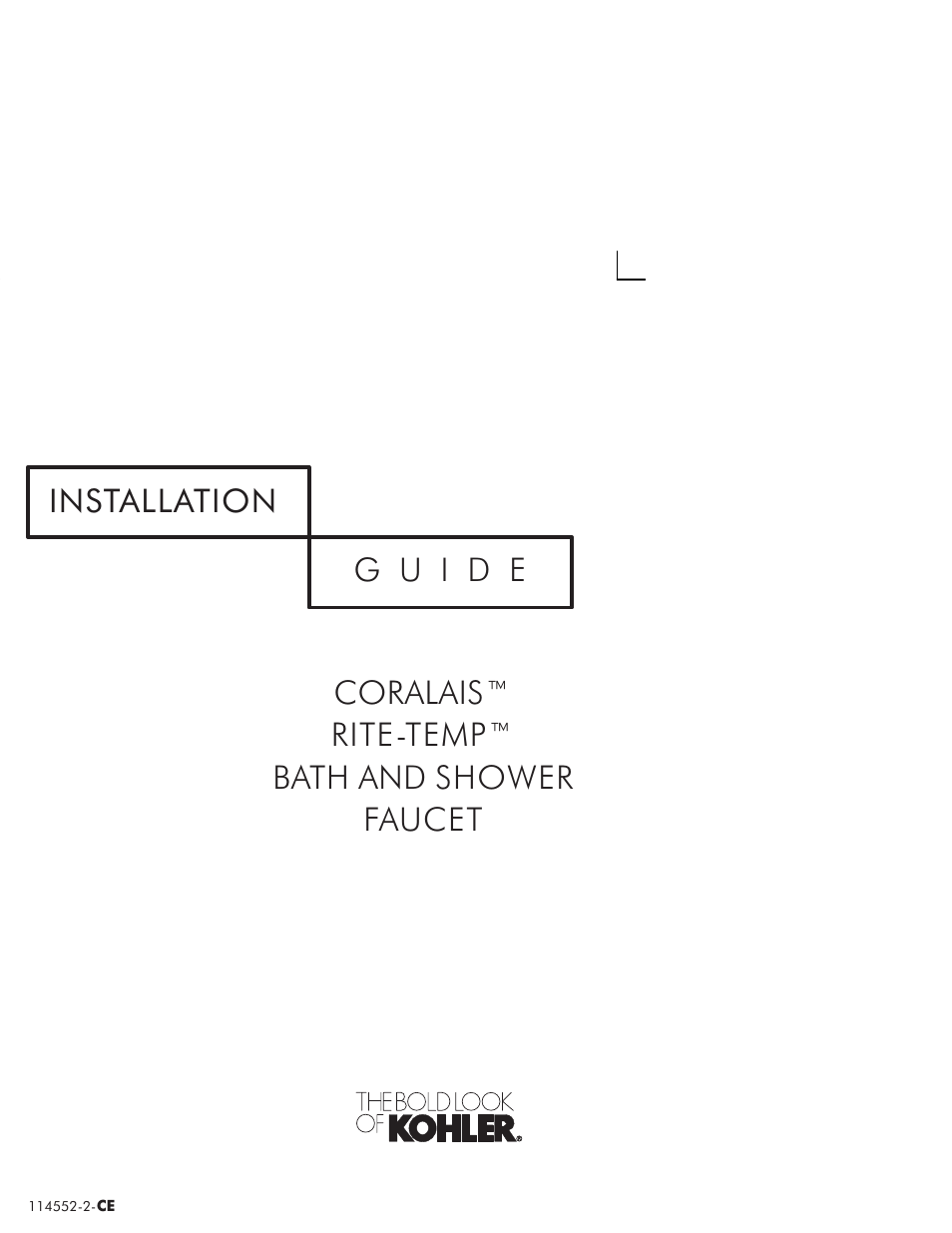 Kohler Coralais rite-temp bath and shower faucet 114522-2-CE User Manual | 12 pages