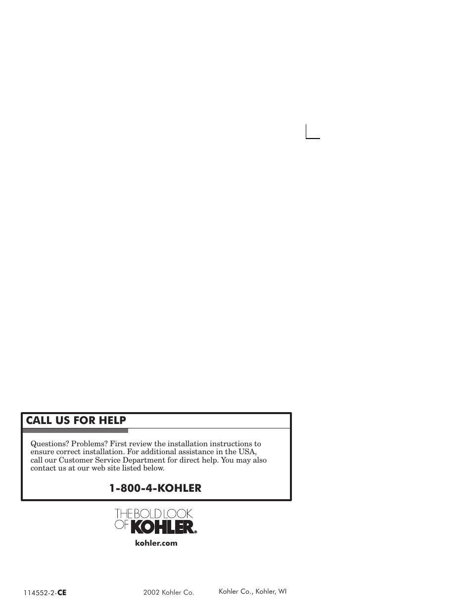 Kohler Coralais rite-temp bath and shower faucet 114522-2-CE User Manual | Page 12 / 12
