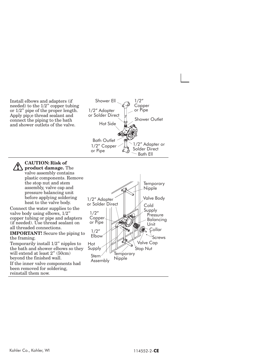 Kohler Coralais rite-temp bath and shower faucet 114522-2-CE User Manual | Page 5 / 12
