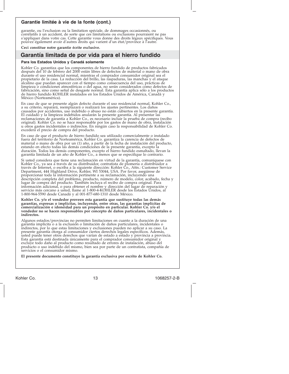 Kohler K-2211 User Manual | Page 13 / 16
