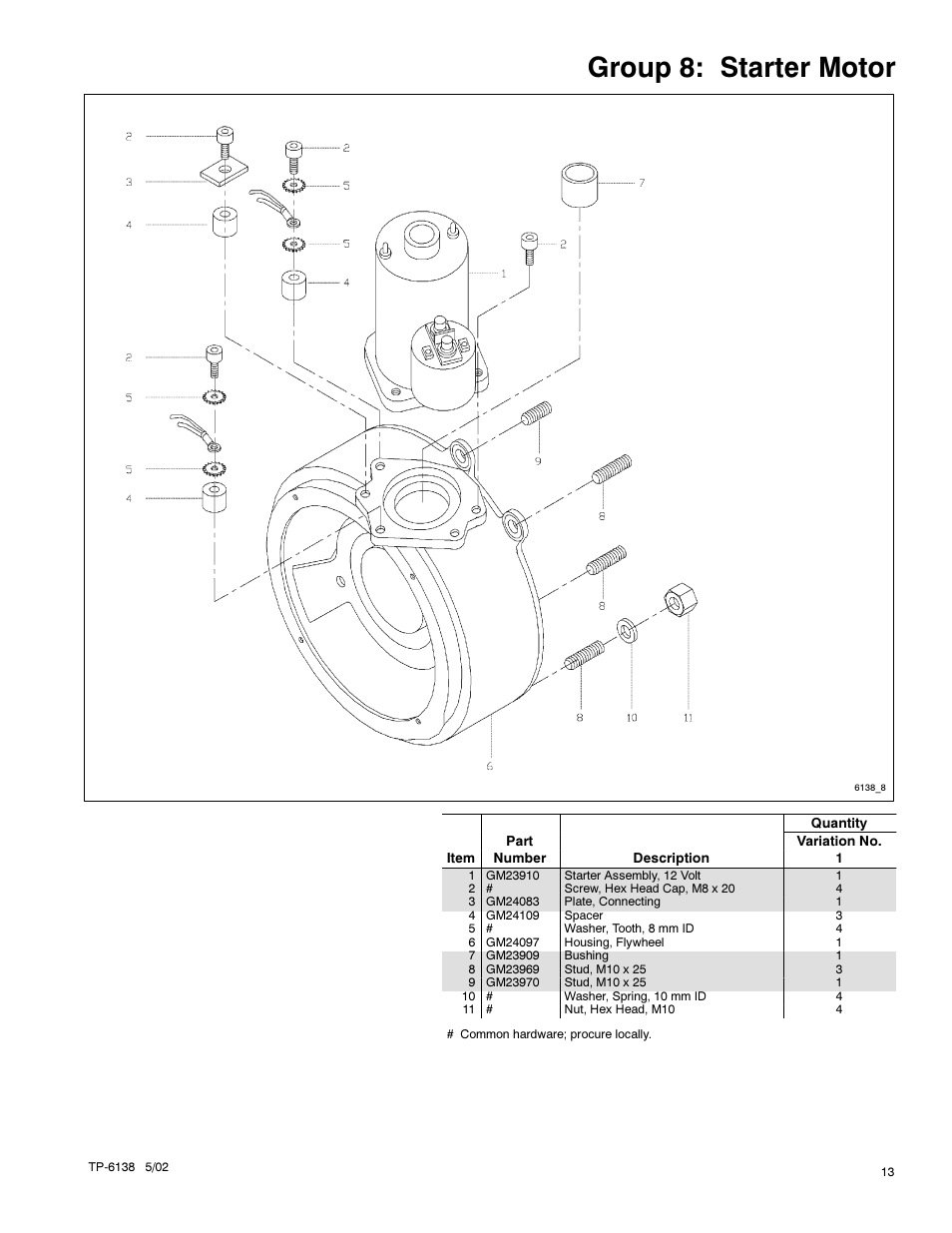Group 8: starter motor | Kohler 4EOZ User Manual | Page 15 / 44