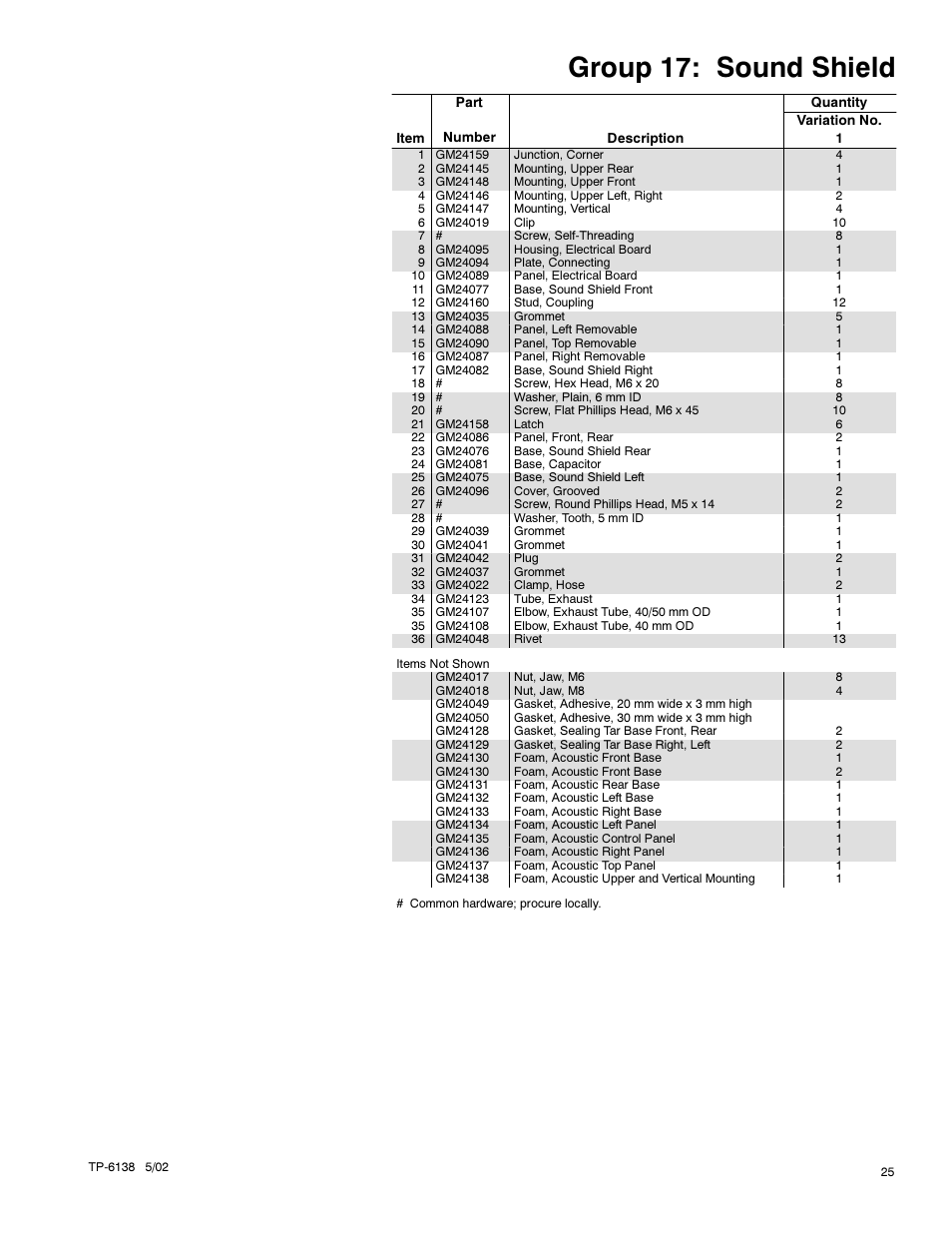 Group 17: sound shield | Kohler 4EOZ User Manual | Page 27 / 44