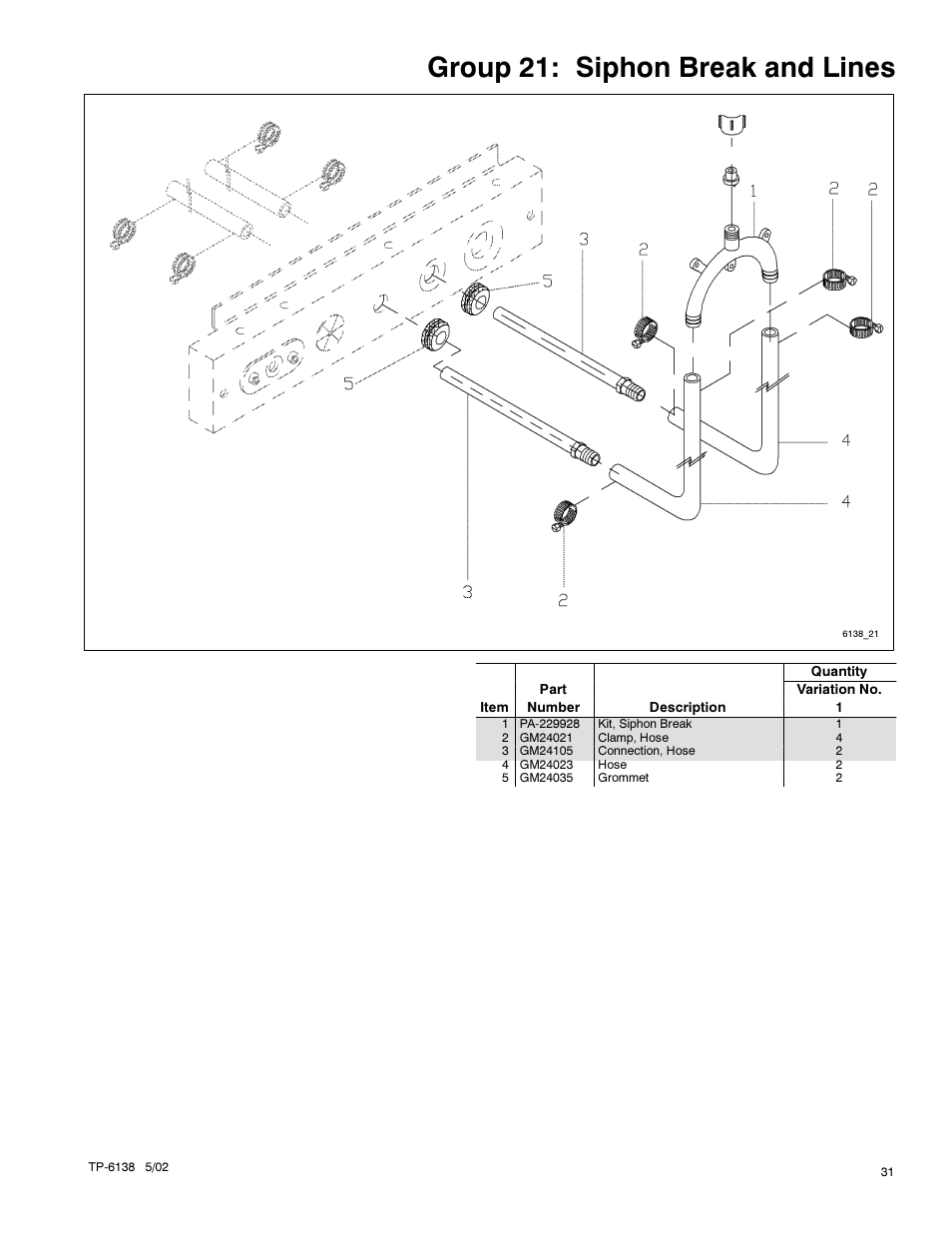 Group 21: siphon break and lines | Kohler 4EOZ User Manual | Page 33 / 44