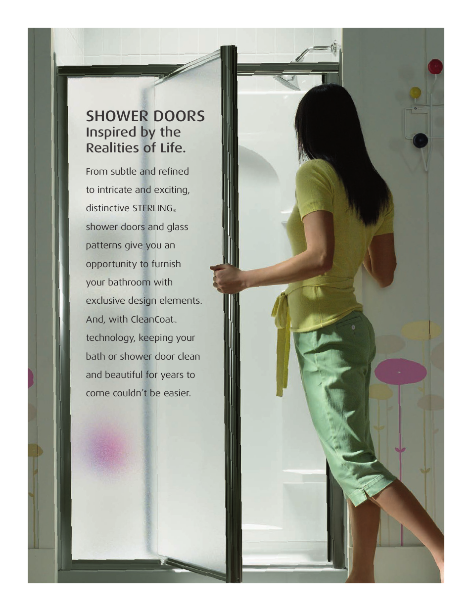 Shower doors, Inspired by the realities of life | Kohler Sterling Shower Doors User Manual | Page 2 / 5
