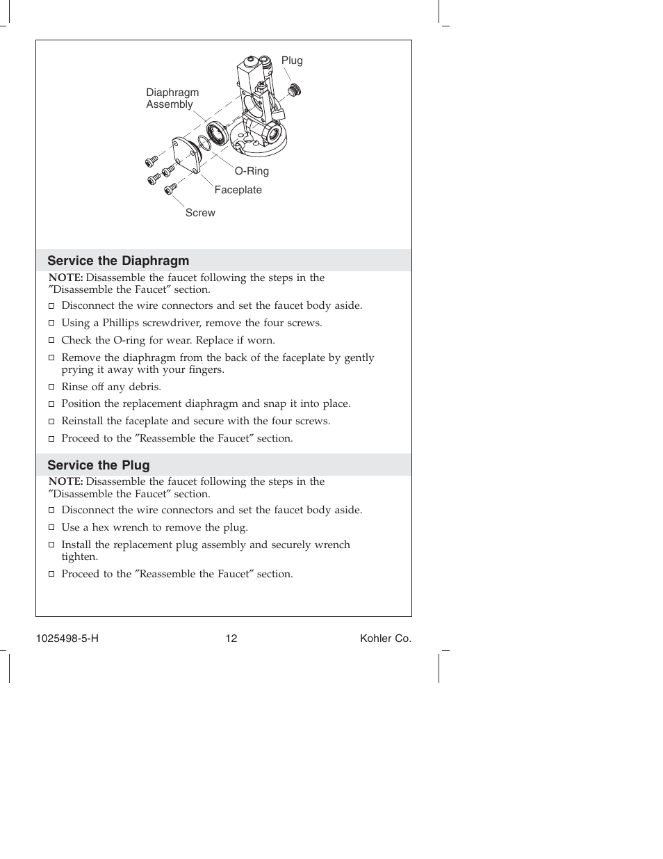 Kohler Electronic Faucet k-10950 User Manual | Page 12 / 76