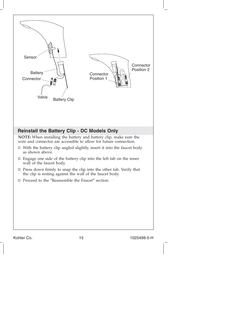 Kohler Electronic Faucet k-10950 User Manual | Page 15 / 76