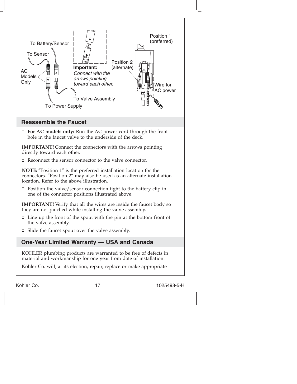 Kohler Electronic Faucet k-10950 User Manual | Page 17 / 76