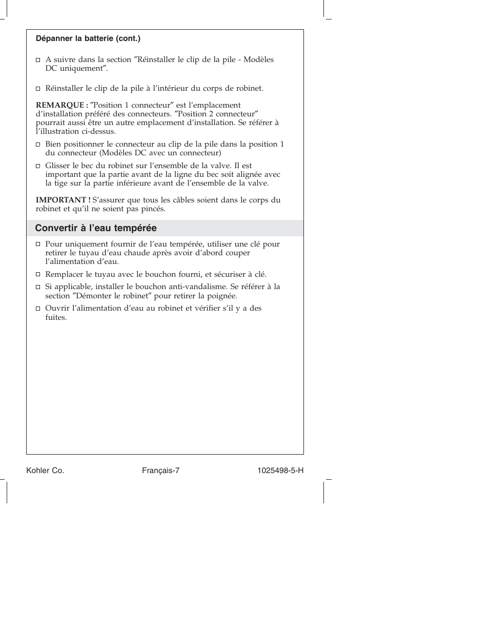 Kohler Electronic Faucet k-10950 User Manual | Page 31 / 76