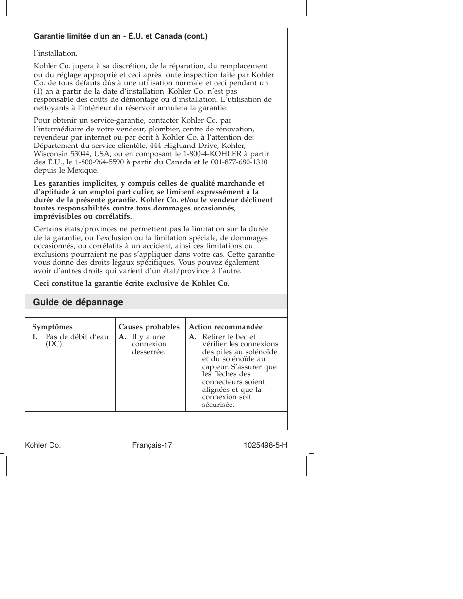 Kohler Electronic Faucet k-10950 User Manual | Page 41 / 76
