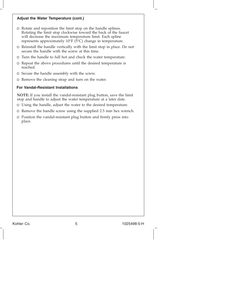 Kohler Electronic Faucet k-10950 User Manual | Page 5 / 76