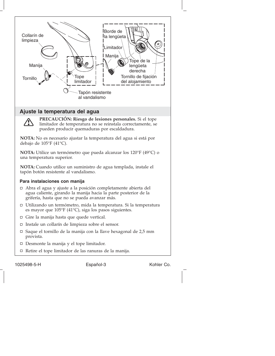 Kohler Electronic Faucet k-10950 User Manual | Page 52 / 76