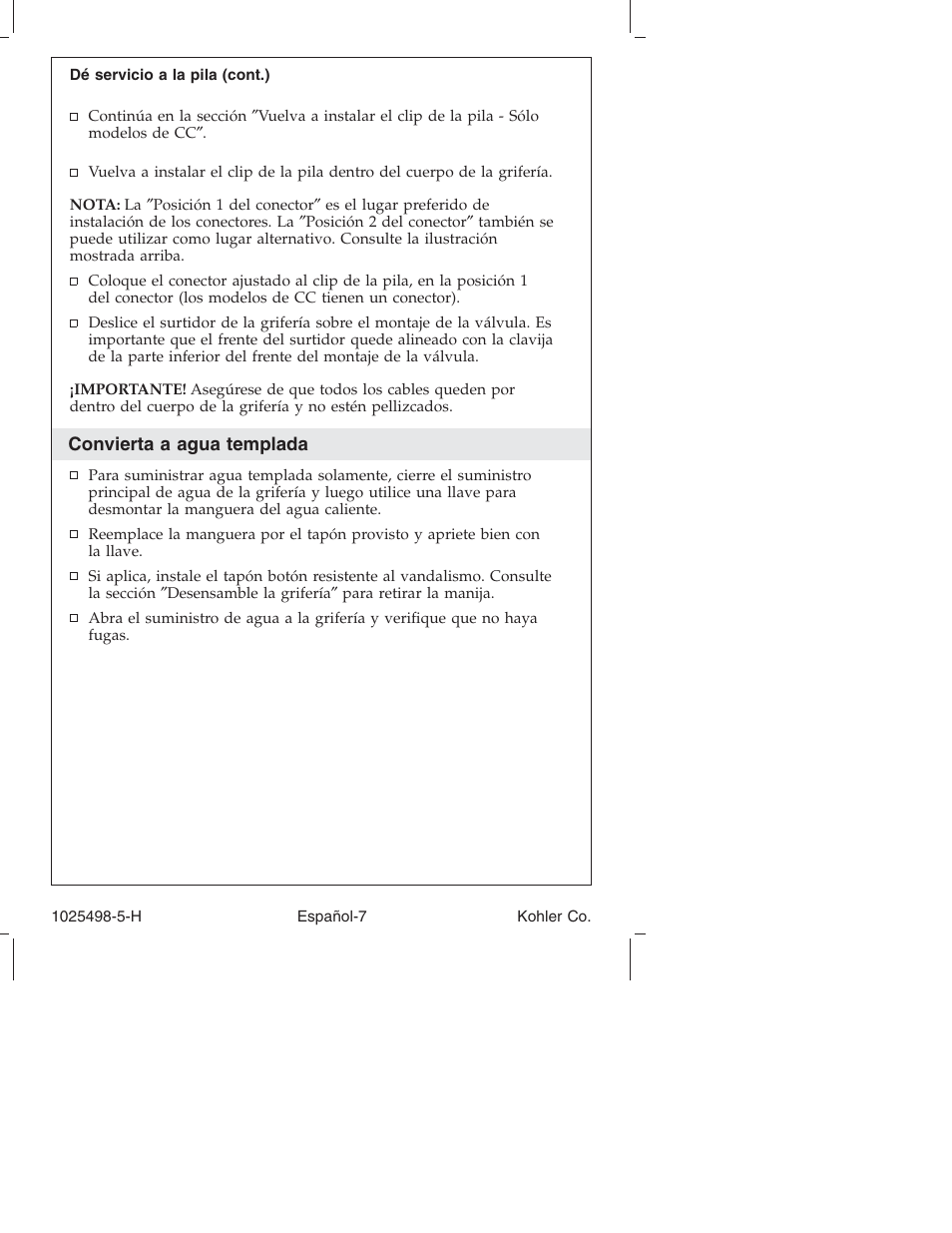 Kohler Electronic Faucet k-10950 User Manual | Page 56 / 76