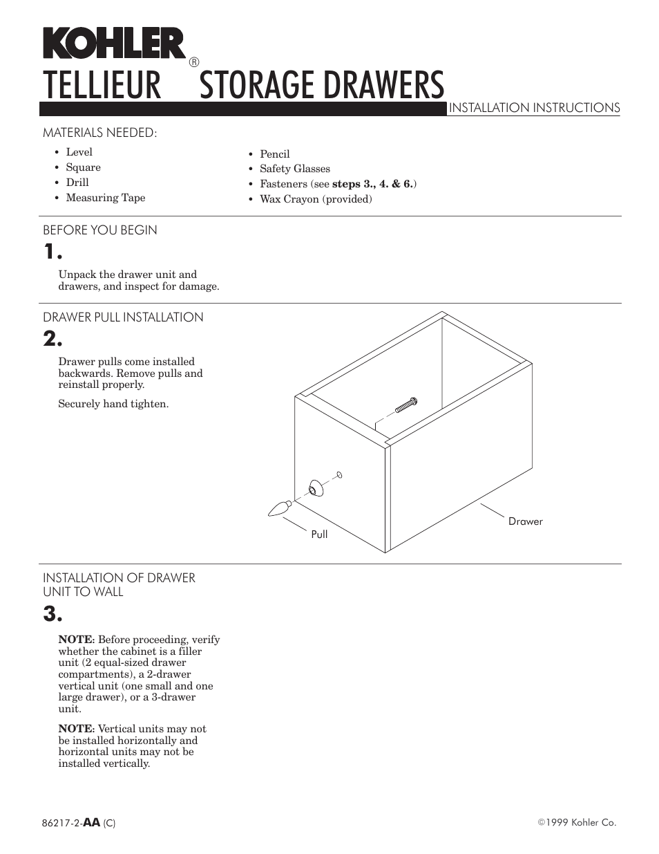 Kohler Tellieur K-3106-F2 User Manual | 8 pages