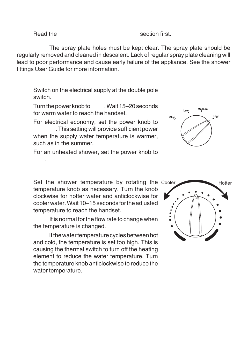 Operation instructions | Kohler Electric Shower User Manual | Page 23 / 44