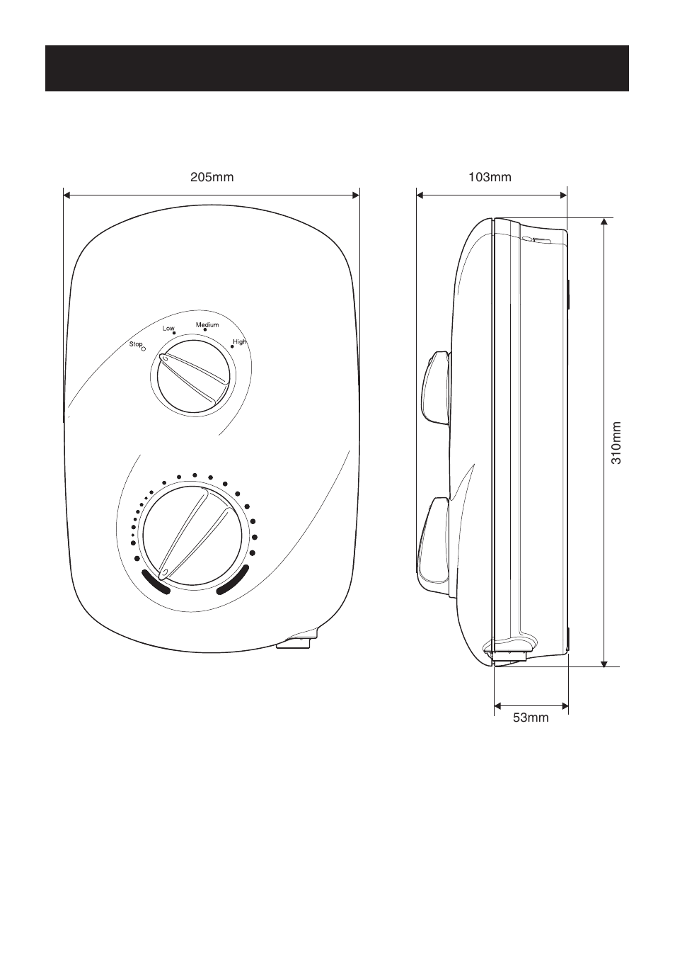 Specifications, Dimensions | Kohler Electric Shower User Manual | Page 8 / 44