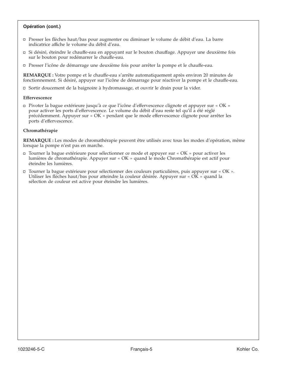 Kohler Bath Whirlpool K-1418-CT User Manual | Page 22 / 52
