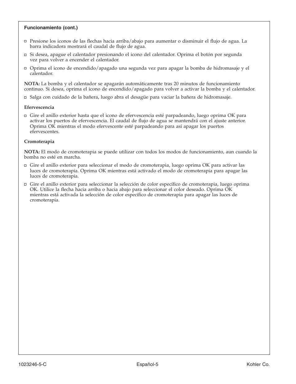 Kohler Bath Whirlpool K-1418-CT User Manual | Page 38 / 52