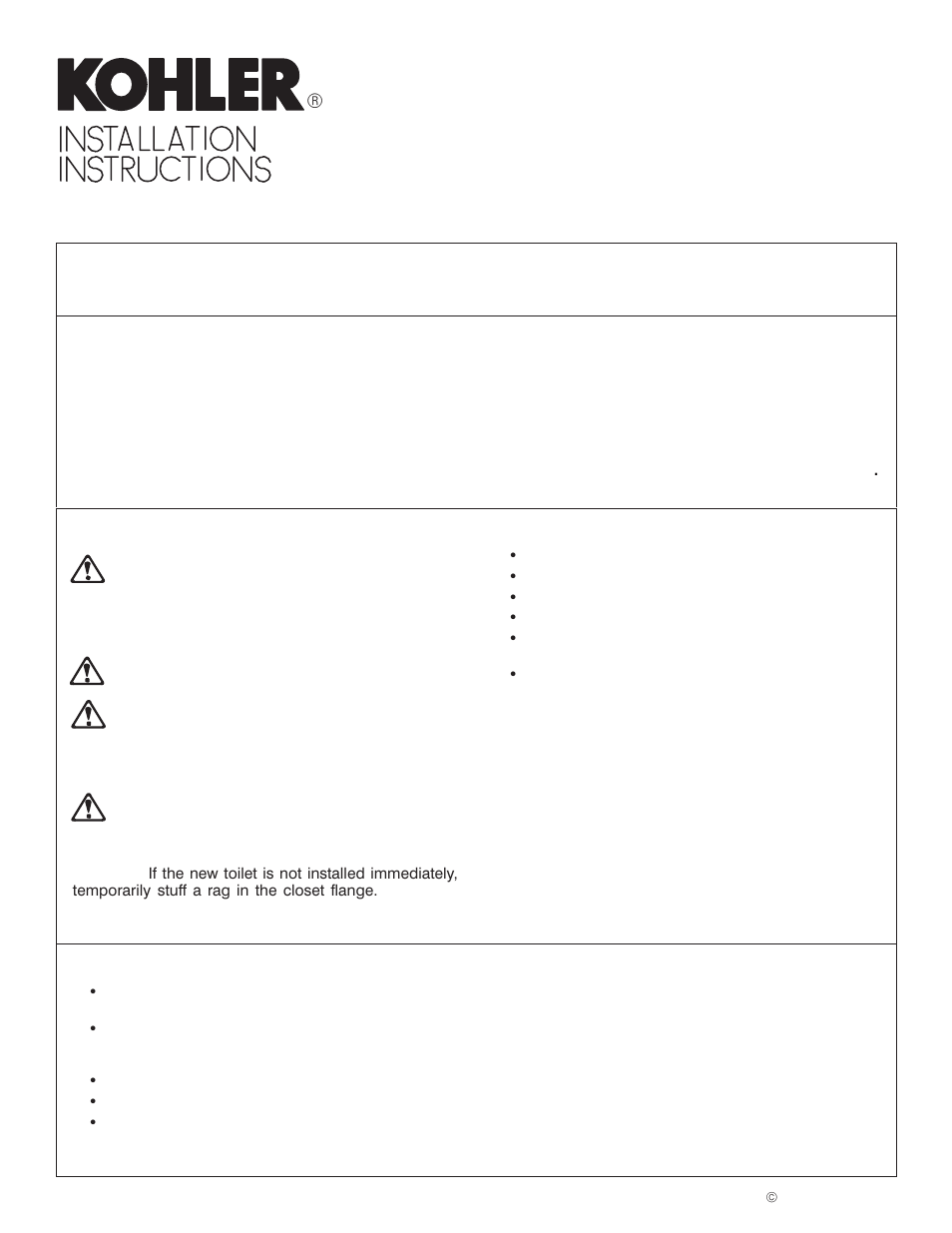 Kohler San Raphael Pressure Lite Vitreous China Siphon Jet Toilet K-3394 User Manual | 8 pages