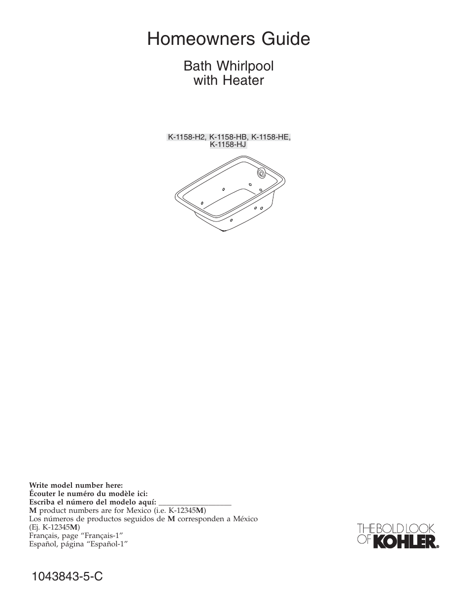 Kohler K-1158 User Manual | 48 pages