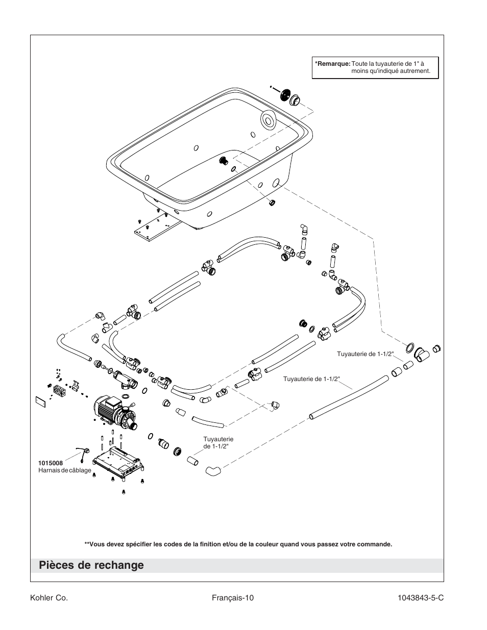 Pièces de rechange | Kohler K-1158 User Manual | Page 25 / 48