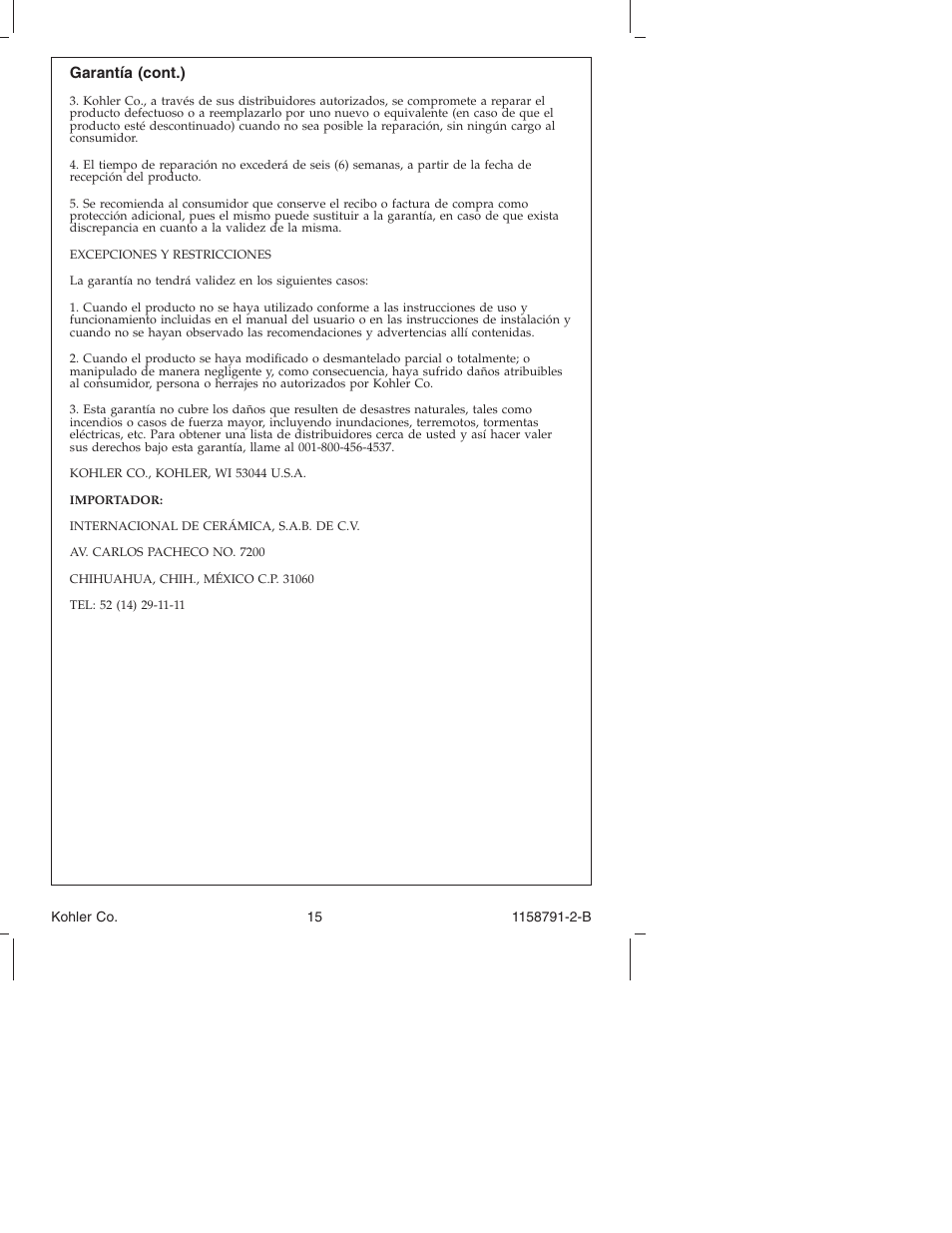 Kohler Bath Deck Mount Faucet K-T 45115 User Manual | Page 15 / 20