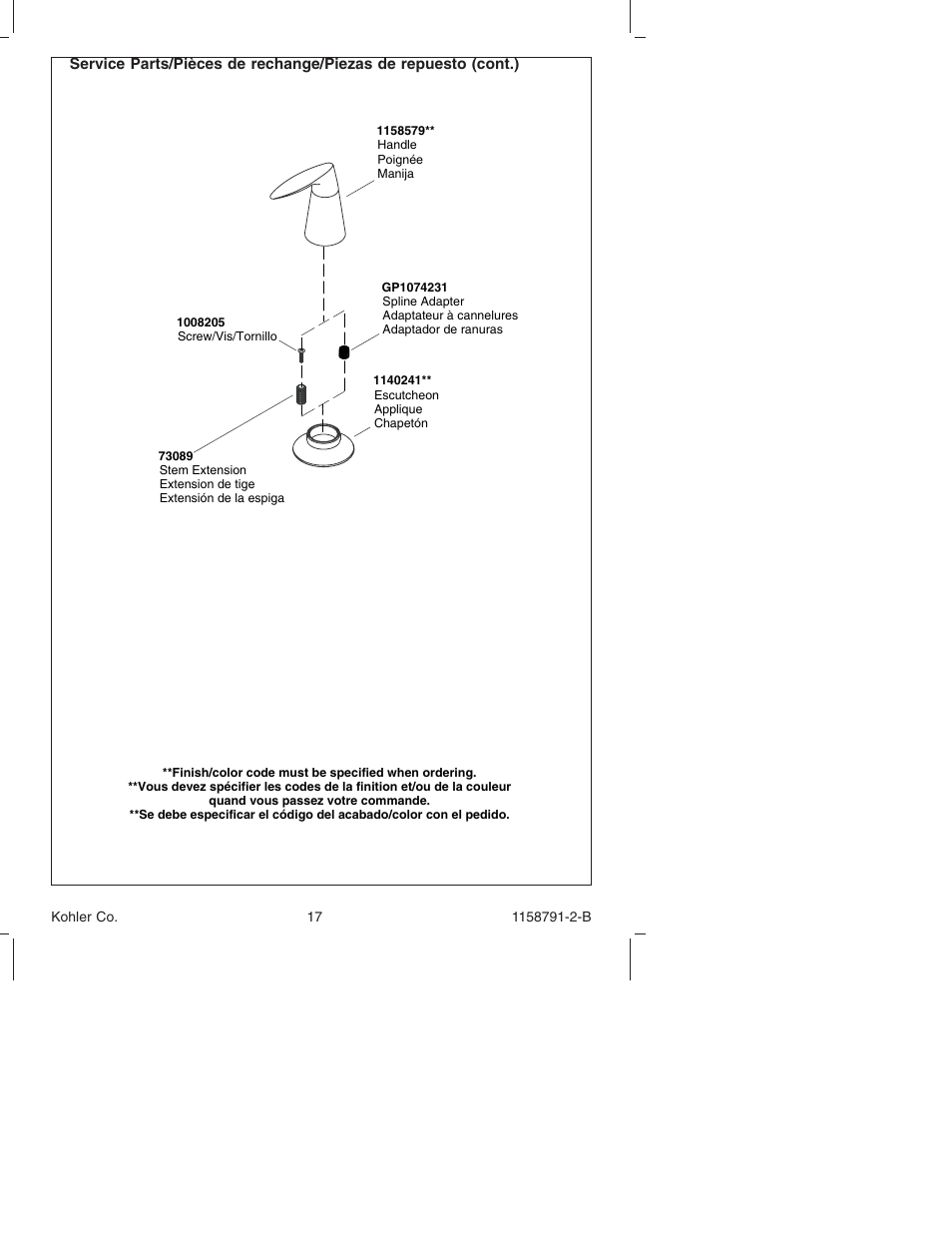 Kohler Bath Deck Mount Faucet K-T 45115 User Manual | Page 17 / 20