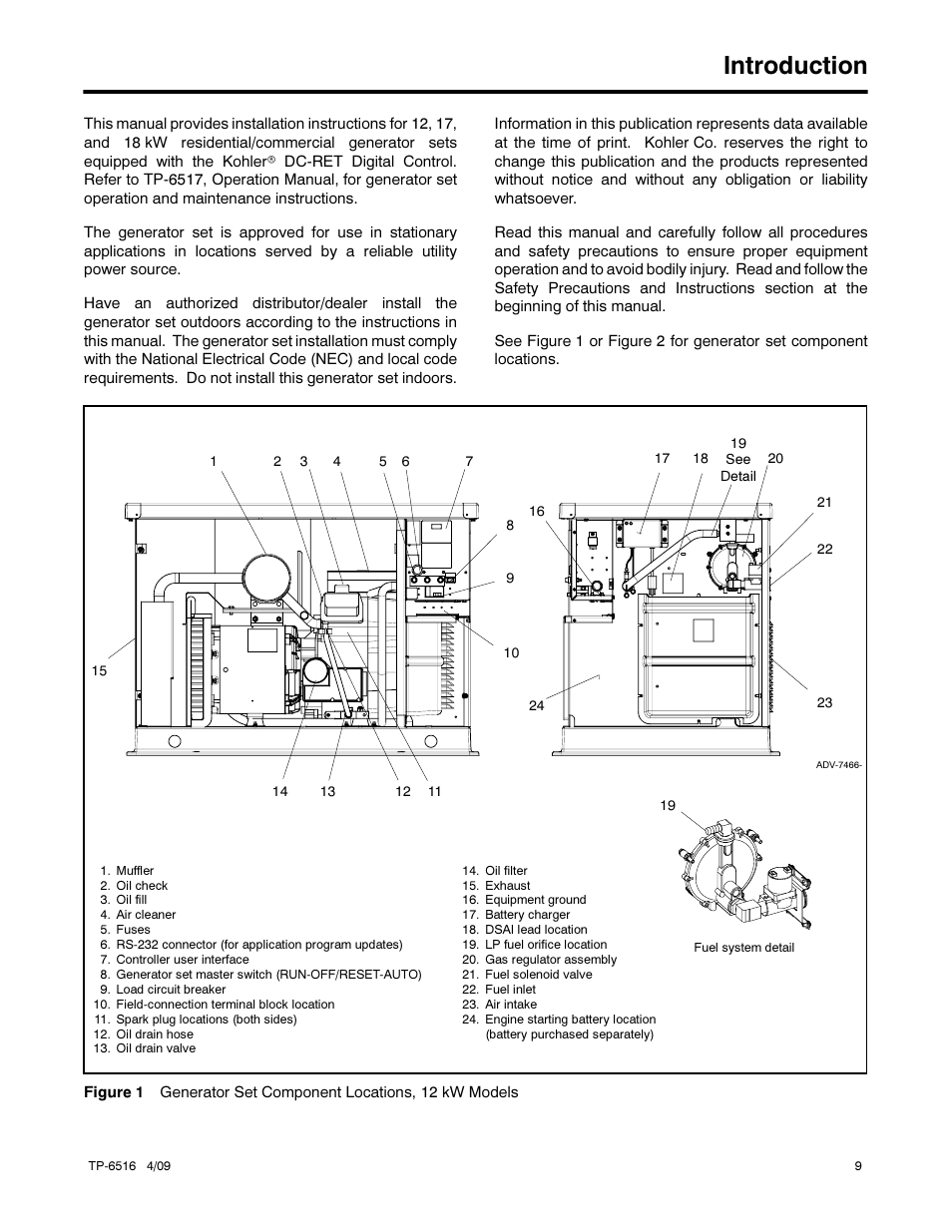 Introduction | Kohler 12RESM1 User Manual | Page 9 / 40