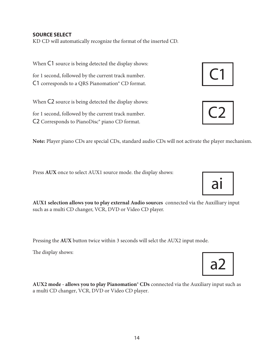 C1 c2 ai a2 | Kohler KD165 User Manual | Page 13 / 14