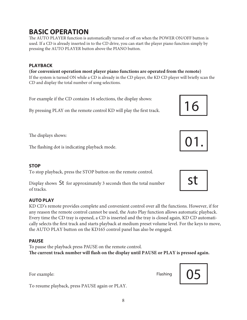 Basic operation | Kohler KD165 User Manual | Page 7 / 14
