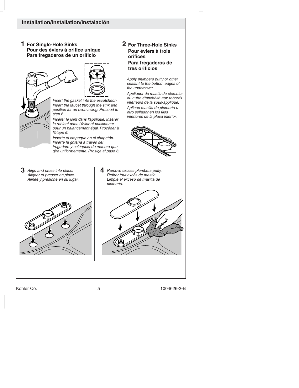 Kohler Kitchen Sink Facet K-12177 User Manual | Page 5 / 20