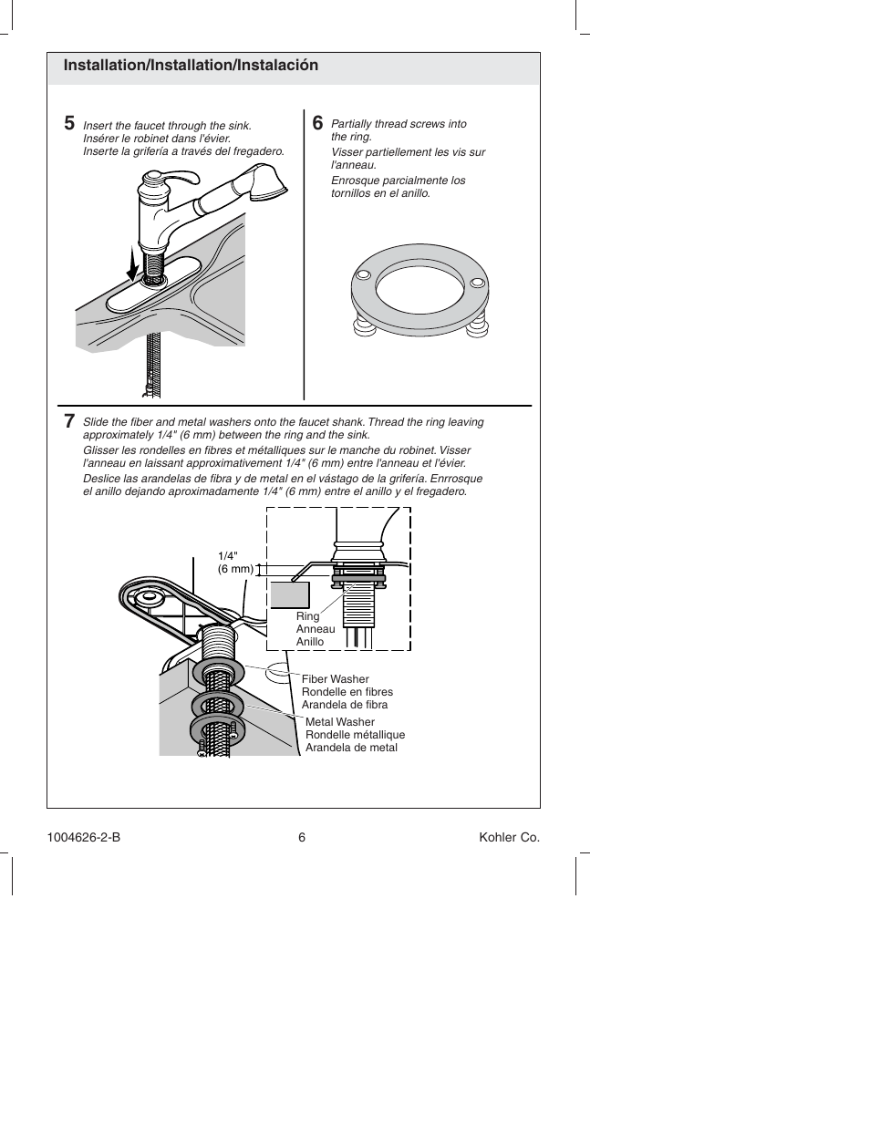 Kohler Kitchen Sink Facet K-12177 User Manual | Page 6 / 20