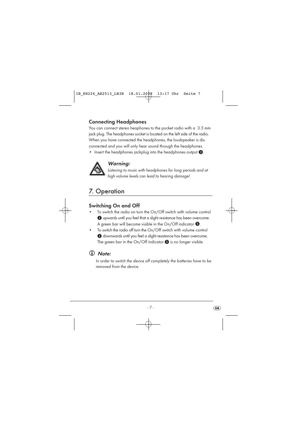 Operation | Kompernass KH 224 User Manual | Page 11 / 27